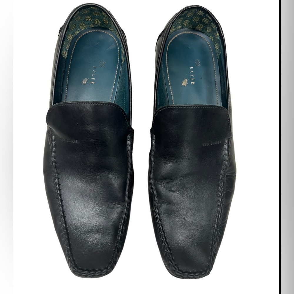 Ted Baker Black Leather Simeen Driving Mocs Loafers Size 11.5